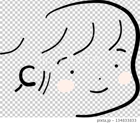 一張表情溫柔的孩子臉,手繪插圖 一張表情溫柔的孩子臉,手繪插圖 134833833