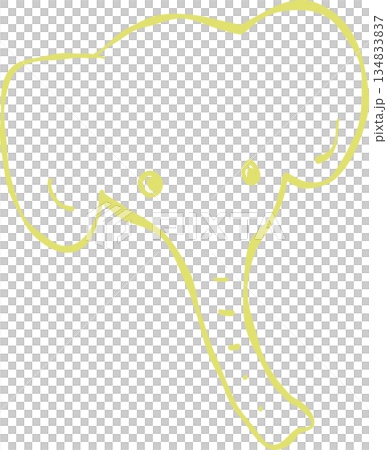 一張簡單的象臉插圖 一張簡單的象臉插圖 134833837