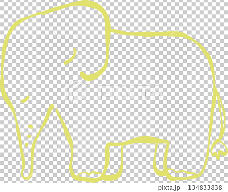 歩いているぞうのやさしいイラスト 134833838