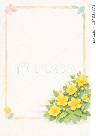 フレーム素材　花　ヤマブキ 134833873