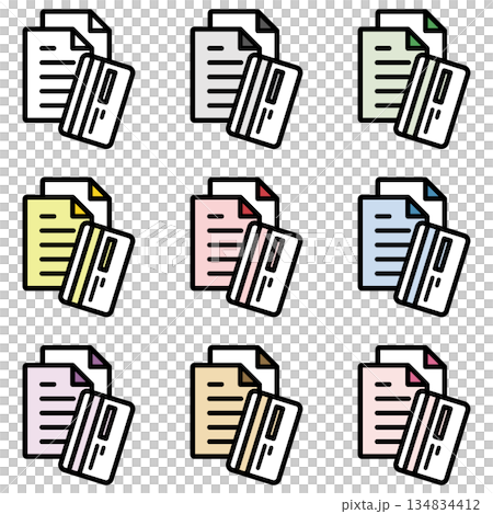 イラストアイコン素材セット:カードドキュメントファイル081 イラストアイコン素材セット:カードドキュメントファイル081 134834412