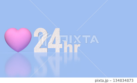 Twenty Four Hour Care and Love Service Concept 3d render. Twenty Four Hour Care and Love Service Concept 3d render. 134834873
