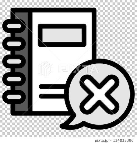 イラストアイコン素材：クロスマークドキュメントファイル109 134835396