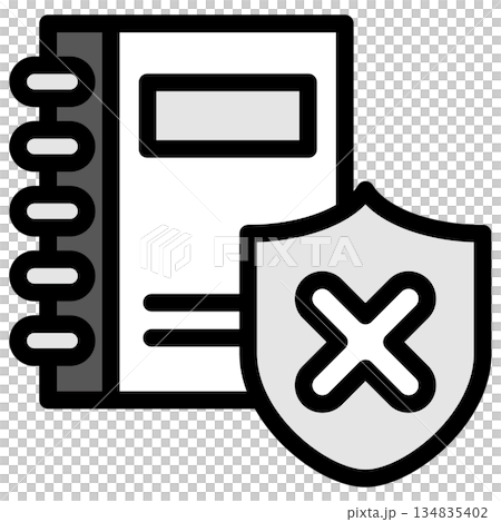Illustration icon material: Crossmark document file 115 Illustration icon material: Crossmark document file 115 134835402
