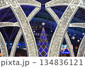 福岡県JR博多駅・クリスマスイルミネーションのツリーと光のゲート 134836121