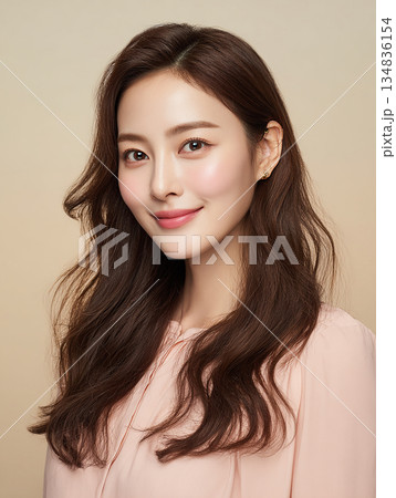 女性 美容 ナチュラル 白背景 キャミソール 134836154