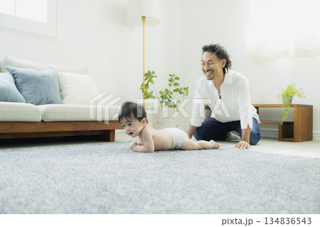 ずり這いする赤ちゃん　  134836543