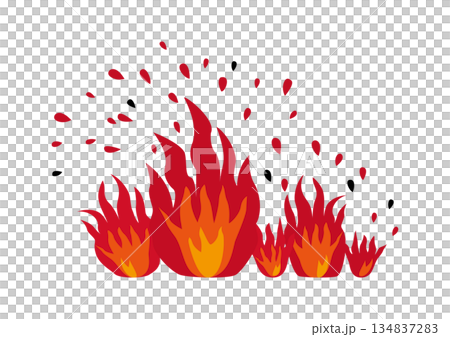 燃え盛る炎のイラスト 燃え盛る炎のイラスト 134837283
