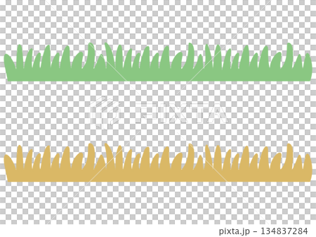 簡單的圓形草和枯草插圖 簡單的圓形草和枯草插圖 134837284