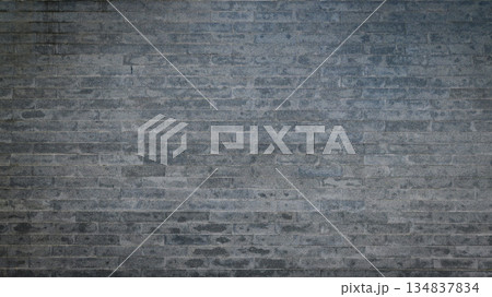 grey brick wall background design, construction industry 134837834