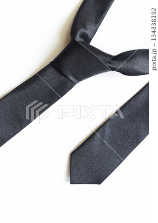 black necktie isolated on white background, father day concept and business style 134838192