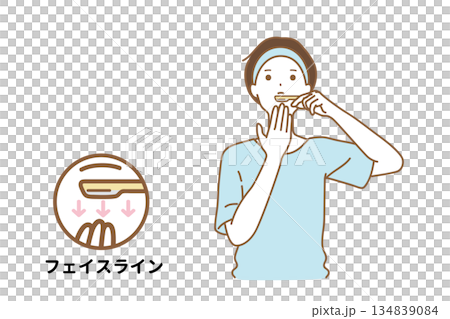 顔を剃る男性 134839084