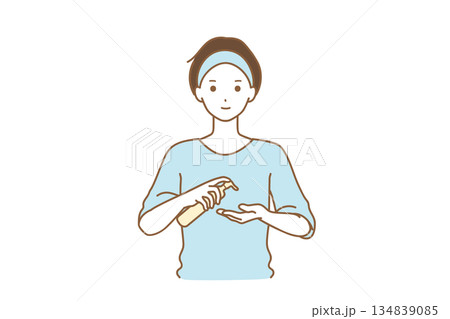 スキンケアをする男性 134839085