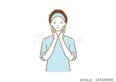 スキンケアをする男性 134839086