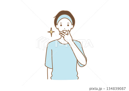 ヒゲを剃った男性 134839087