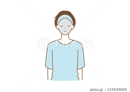 フェイスマスクをする男性 フェイスマスクをする男性 134839089