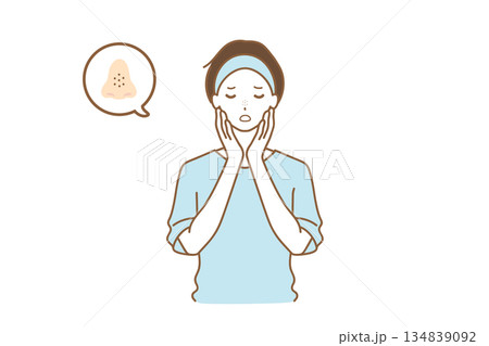 毛穴に悩む男性 134839092