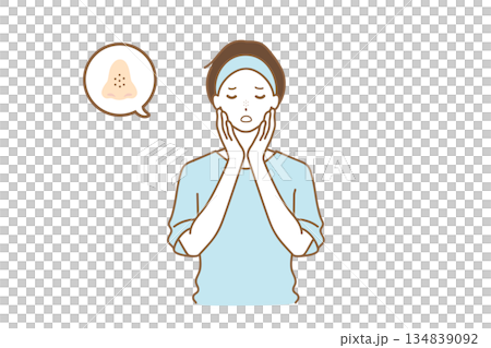 毛穴に悩む男性 134839092