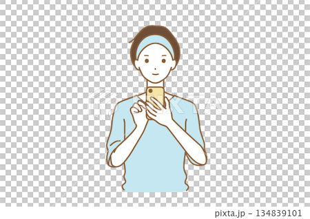 一個操作智能手機的人 134839101