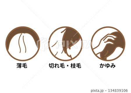 髪の毛　頭皮　悩み例 134839106