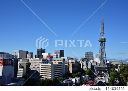 中部電力 MIRAI TOWER(名古屋テレビ塔)と名古屋市街 中部電力 MIRAI TOWER(名古屋テレビ塔)と名古屋市街 134839591
