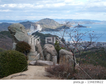 因島の白滝山五百羅漢と因島大橋 134839622