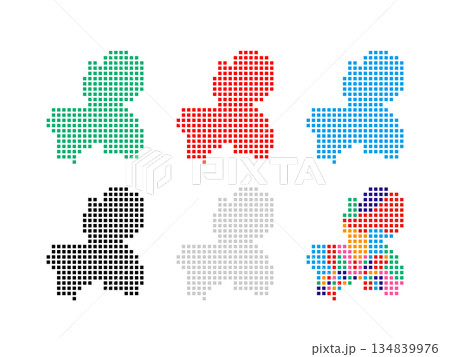 ドット絵の地図_岐阜県_角ドット-02 ドット絵の地図_岐阜県_角ドット-02 134839976