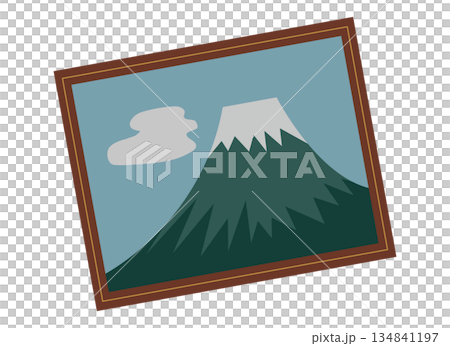 Illustration of an old framed painting 134841197
