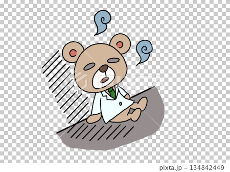 一隻熊茫然地坐著 134842449