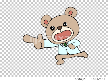 指差しする元気なクマ 134842454
