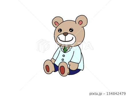 おすわりするクマの男の子 おすわりするクマの男の子 134842479