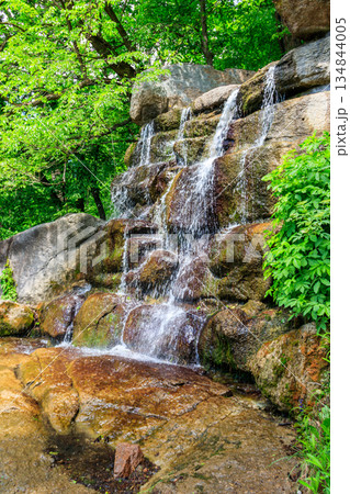 Beautiful waterfall in Sofiyivka park in Uman, Ukraine Beautiful waterfall in Sofiyivka park in Uman, Ukraine 134844005