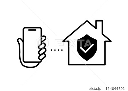 スマホで管理するスマートホームのアイコン 134844791