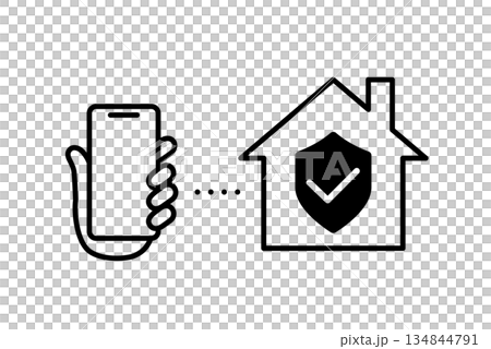 スマホで管理するスマートホームのアイコン 134844791