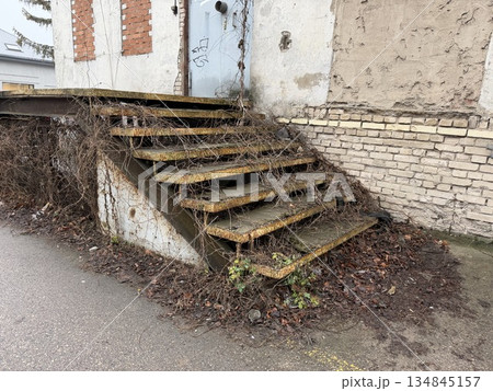 Abandoned old stairs in Kaunas city Abandoned old stairs in Kaunas city 134845157