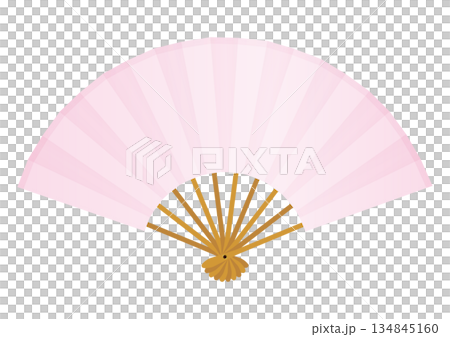 粉紅色扇子向量圖 134845160