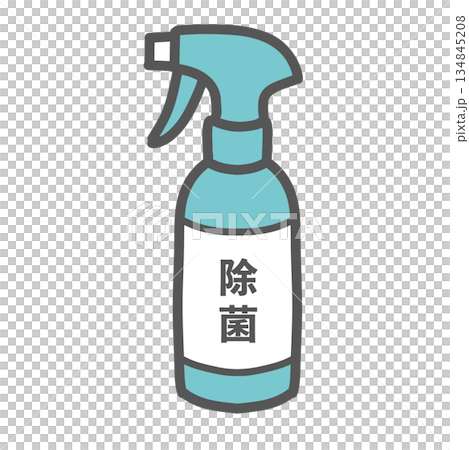Illustration of a spray bottle with the word "disinfection" written on it Illustration of a spray bottle with the word "disinfection" written on it 134845208