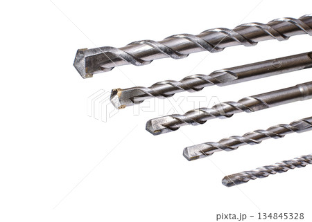 Concrete drills on a white Concrete drills on a white 134845328