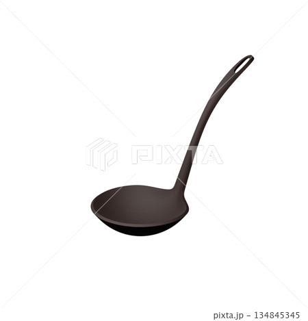 黒いシリコン製おたまの3Dイラスト 134845345