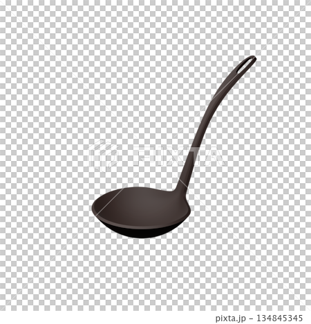 黒いシリコン製おたまの3Dイラスト 134845345