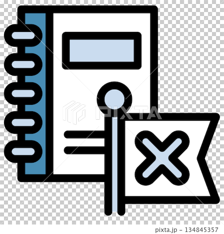 Illustration icon material: Cross mark document file 179 Illustration icon material: Cross mark document file 179 134845357