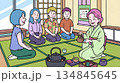 茶道を学ぶ主婦と若者 134845645
