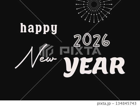 Happy New Year 2026 Celebration Background Image with Fireworks Display 134845743