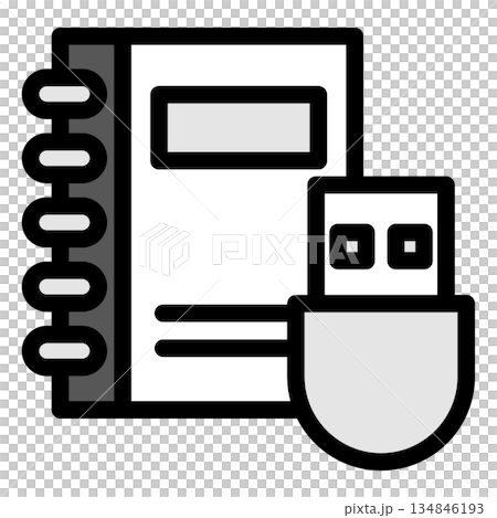 イラストアイコン素材：USBディスクファイル048 134846193