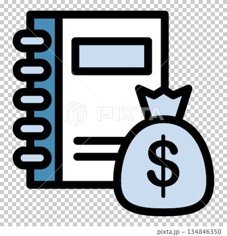 イラストアイコン素材セット：お金ドキュメントファイル065 134846350
