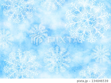 冷たい雰囲気の雪の結晶の背景 冷たい雰囲気の雪の結晶の背景 134846539