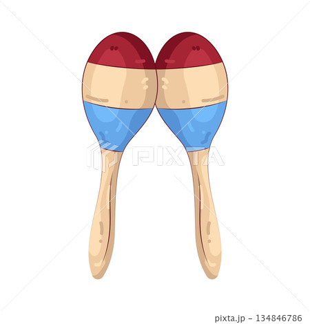 Illustration of maracas 134846786