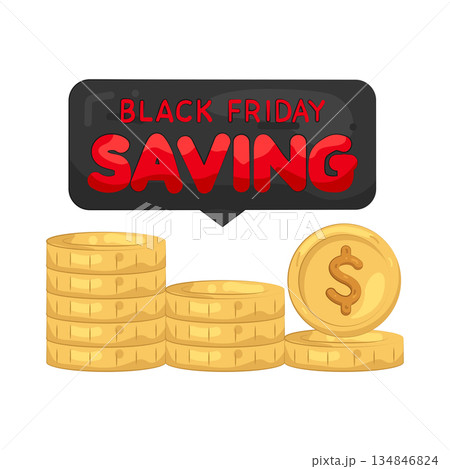 Illustration of black friday savings 134846824