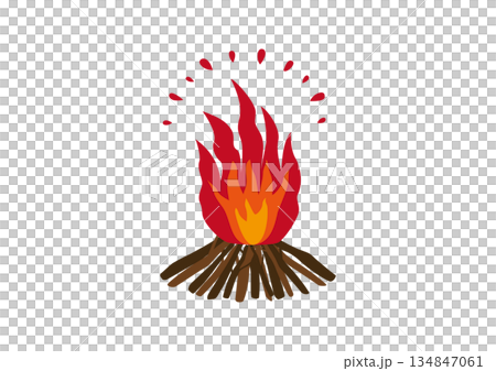 簡單的篝火圖像插圖 134847061