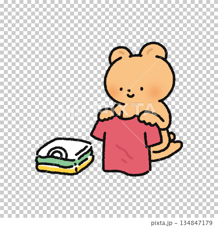 熊折疊衣服 134847179